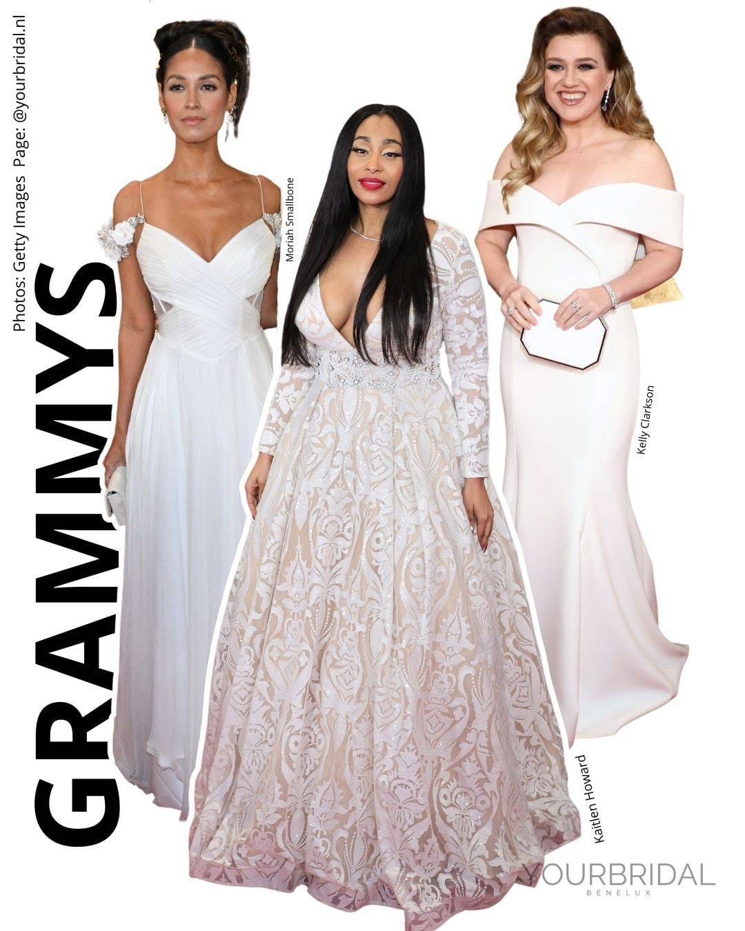 celebrities white dress