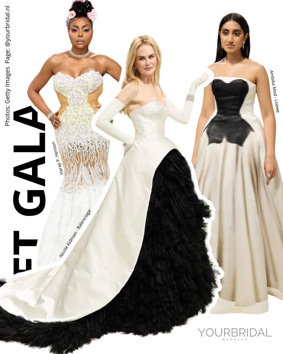 black and white weddingdress met gala
