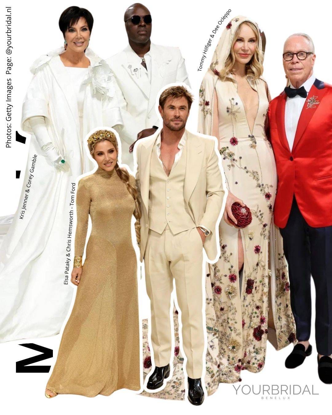 white outfits couples met gala